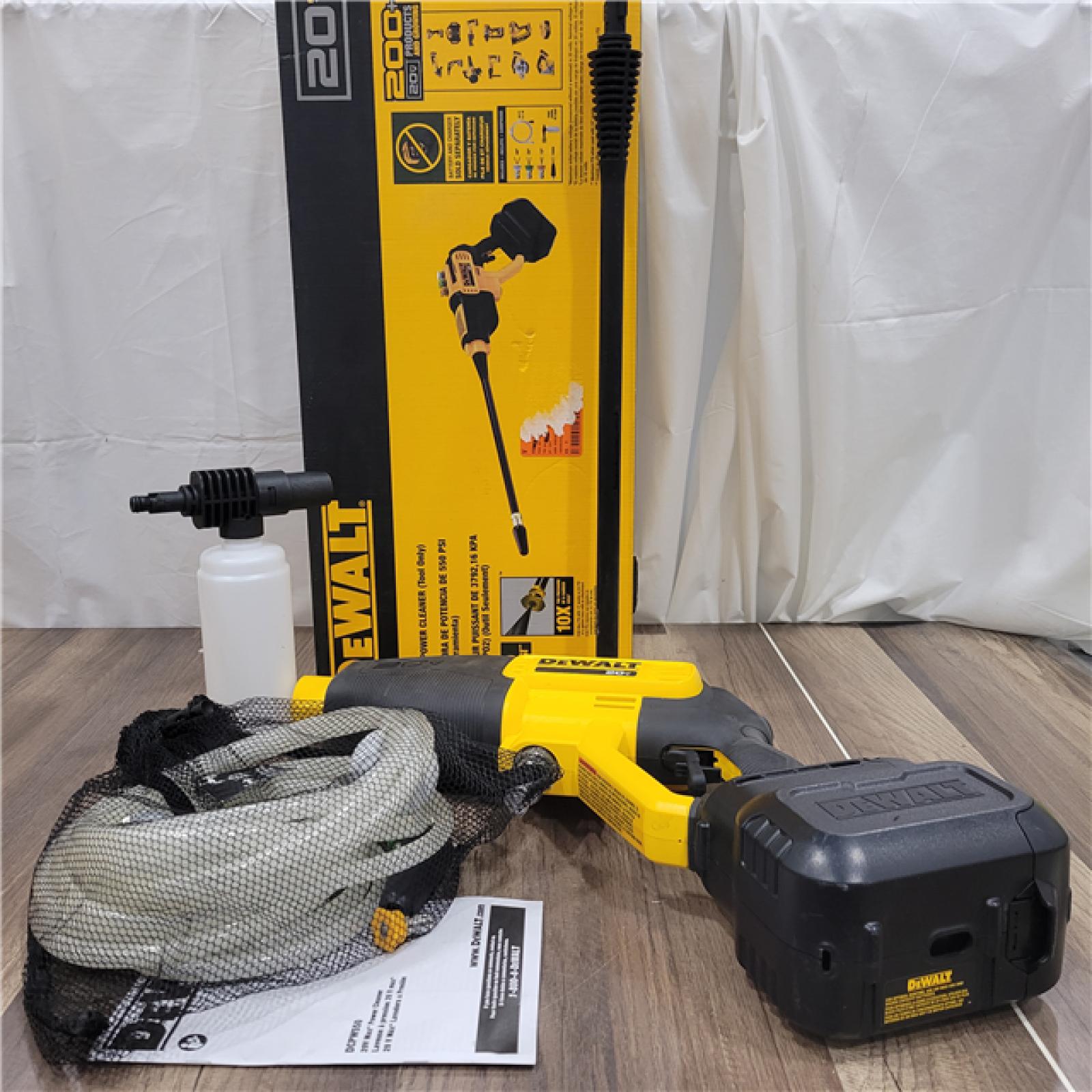 AS-IS   DEWALT 20V MAX 550 PSI 1.0 GPM Cold Water Cordless Battery Power Cleaner with 4 Nozzles (Tool Only)