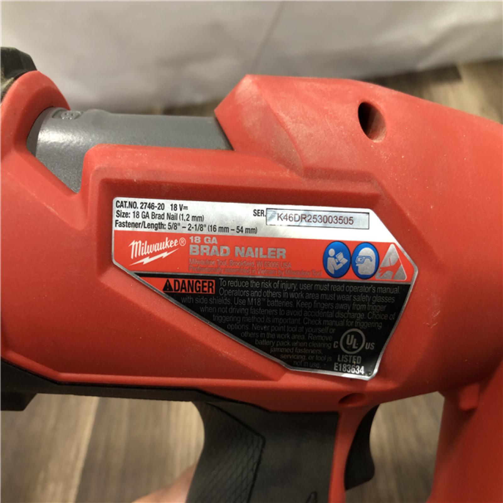 AS-IS Milwaukee FUEL 18-Volt Lithium-Ion Brushless Cordless Gen II 18-Gauge Brad Nailer (Tool-Only)