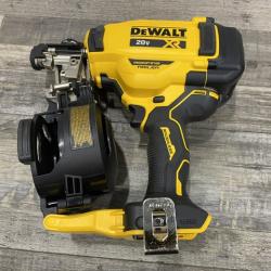 AS-IS DEWALT 20V MAX Lithium-Ion 15-Degree Electric Cordless Roofing Nailer Kit