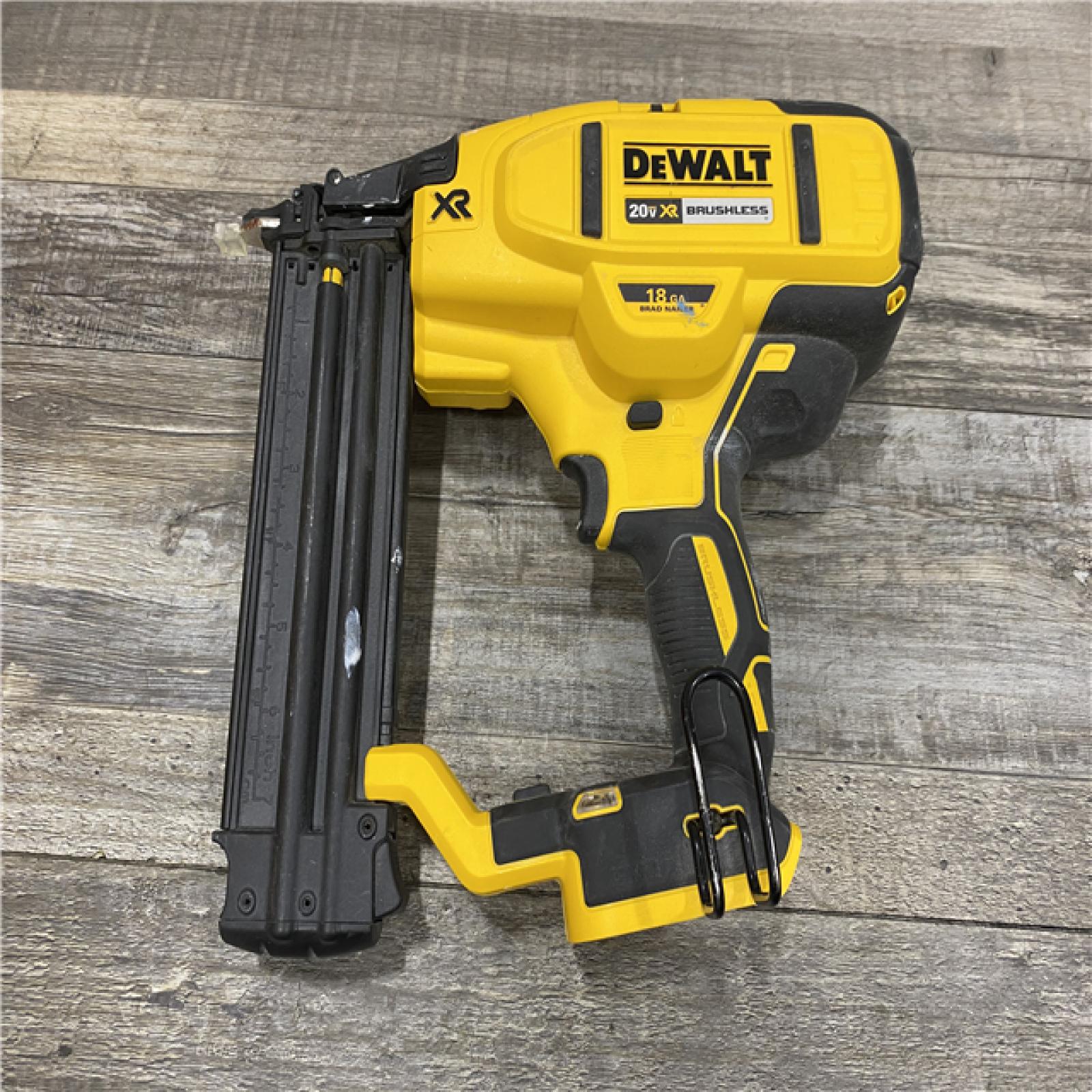 AS-IS DEWALT 20V MAX XR Lithium-Ion Electric Cordless 18-Gauge Brad Nailer (Tool Only)