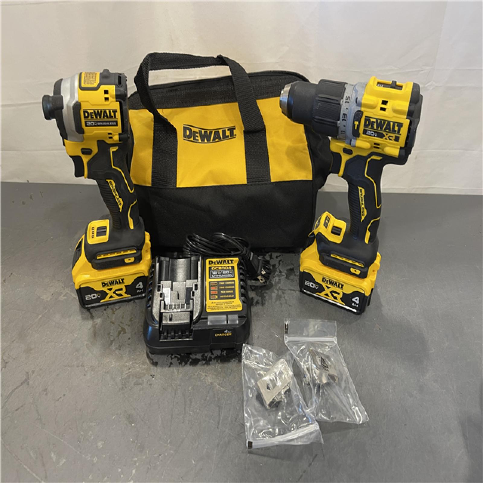 AS-IS - DEWALT 20V MAX XR Hammer Drill and ATOMIC Impact Driver Cordless Combo Kit (2 Tool)
