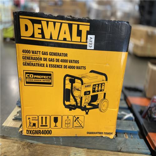 DALLAS LOCATION - DEWALT 4500 / 4000- Watt Gas Powered Portable Generator with Idle Control, Covered Outlets and CO Protect -DXGNR4000