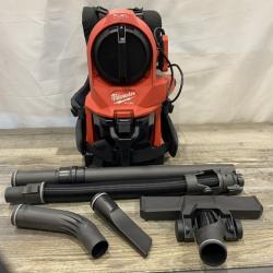 AS-IS Milwaukee FUEL 18-Volt Lithium-Ion Brushless Red HEPA Multisurface 1 Gal. Cordless 3-in-1 Backpack Vacuum (Vacuum-Only)