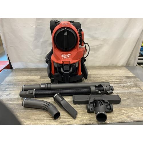 AS-IS Milwaukee FUEL 18-Volt Lithium-Ion Brushless Red HEPA Multisurface 1 Gal. Cordless 3-in-1 Backpack Vacuum (Vacuum-Only)