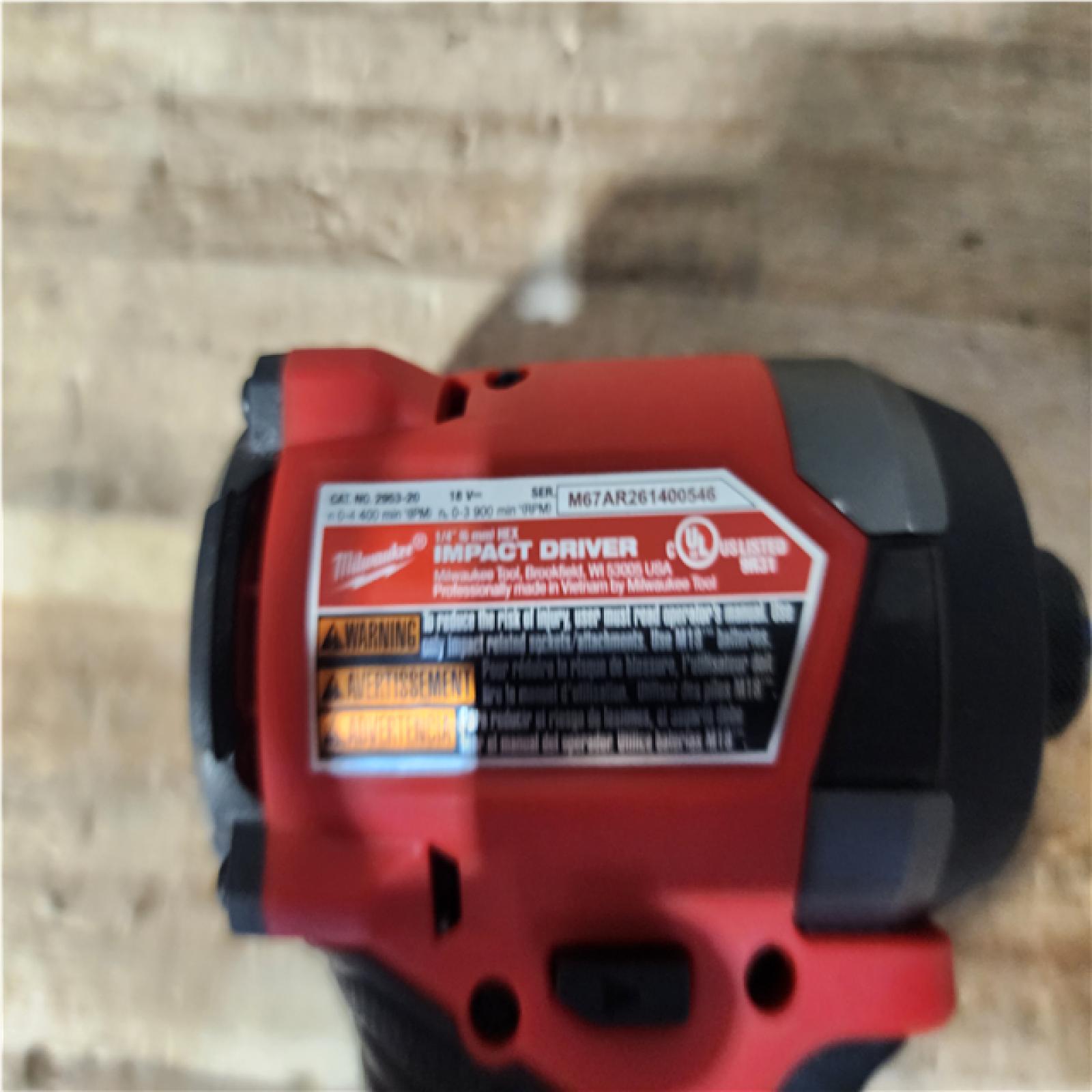 Houston Location AS-IS Milwaukee FUEL 18V Lithium-Ion Brushless Cordless 1/4 in. Hex Impact Driver (Tool-Only)