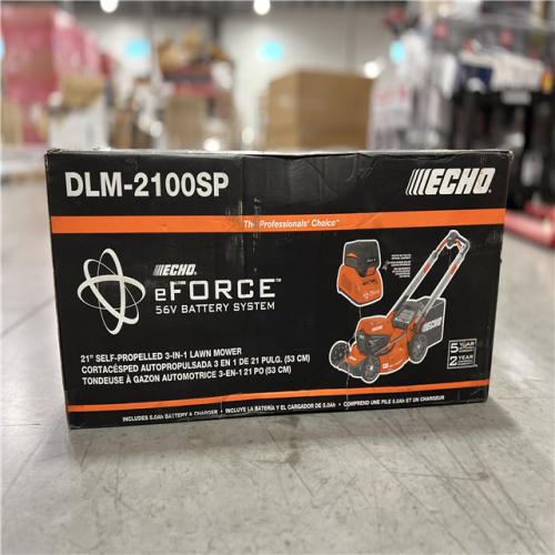 DALLAS LOCATION - NEW! ECHO eFORCE 56V 21 in. Cordless Battery Walk Behind Self-Propelled Lawn Mower with 5.0Ah Battery and Charger