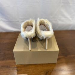 NEW! MNG Fur heel shoes - Cream SZ 8
