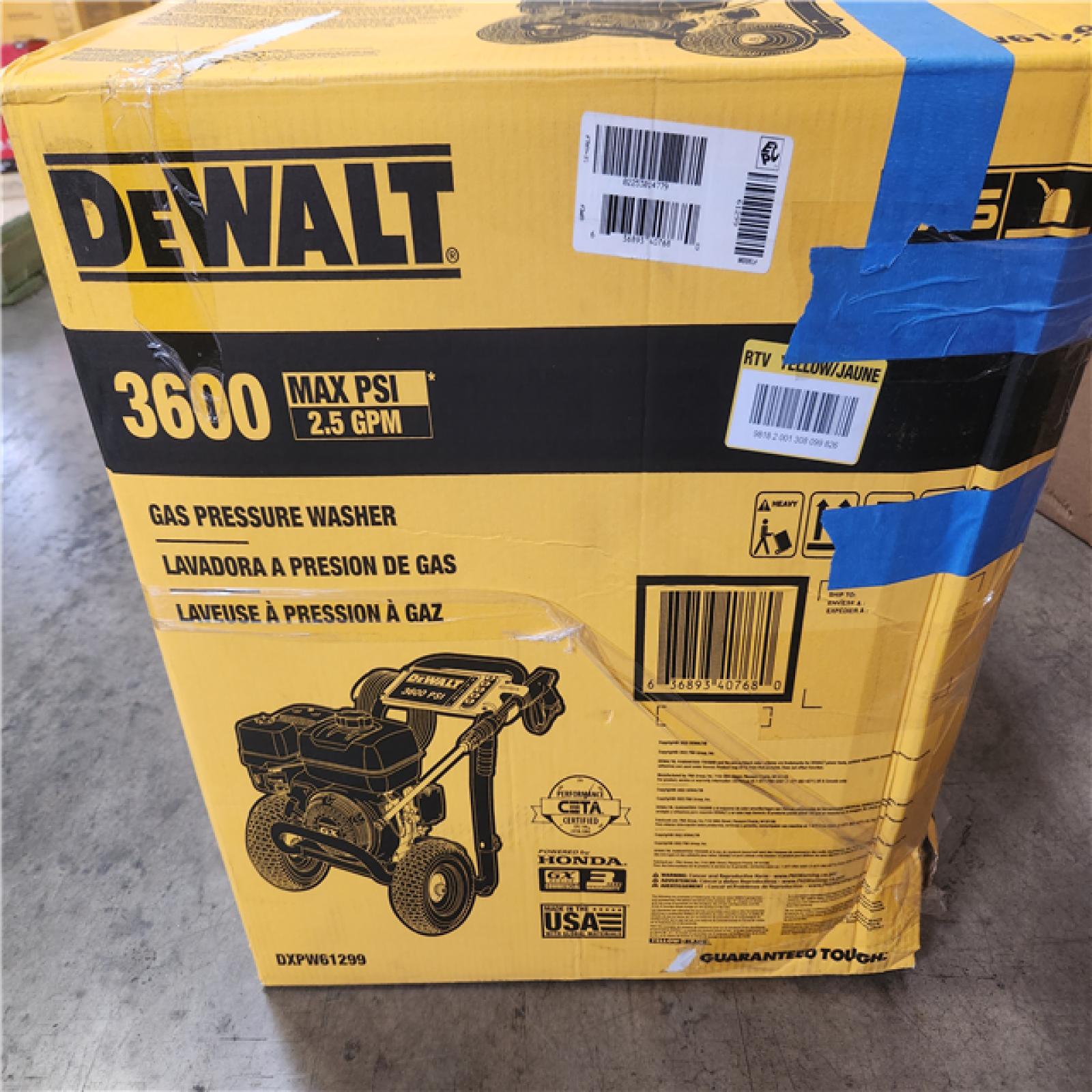 Phoenix NEW DEWALT 3600 PSI 2.5 GPM Cold Water Gas Professional Pressure Washer with HONDA GX200 Engine