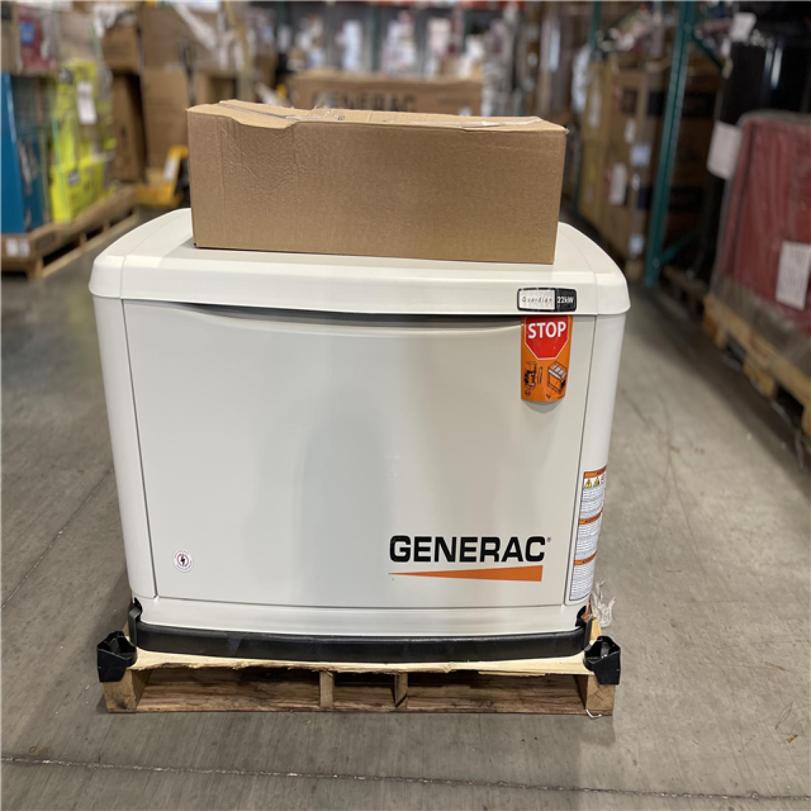 DALLAS LOCATION - AS-IS Generac 22 000 Watt - Dual Fuel Air- Cooled Whole House Home Standby Generator