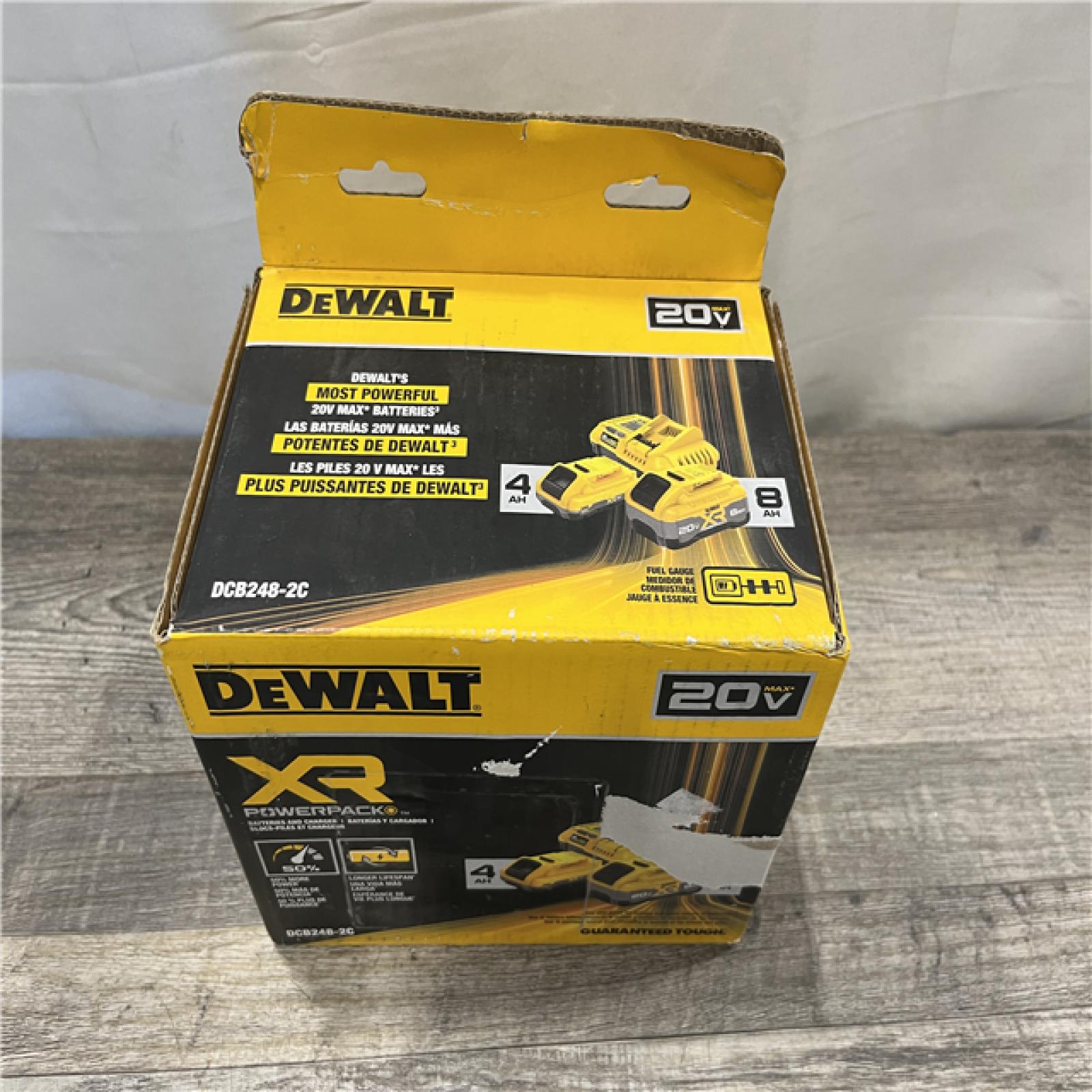 NEW - DEWALT 20V XR Lithium-Ion Starter Pack with 8.0 Ah and 4.0 Ah Battery Packs and Charger