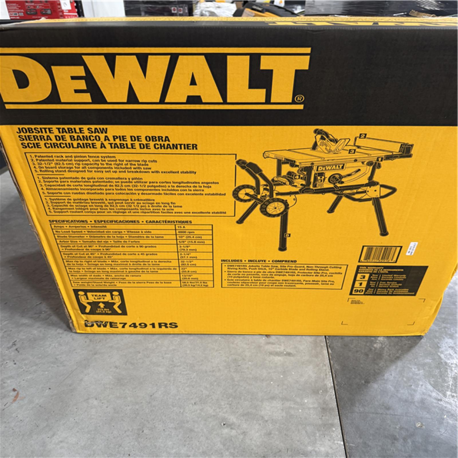Caifornia NEW DeWalt 10 Jobsite Table Saw with 32-1/2 RIP Capacity and Rolling Stand