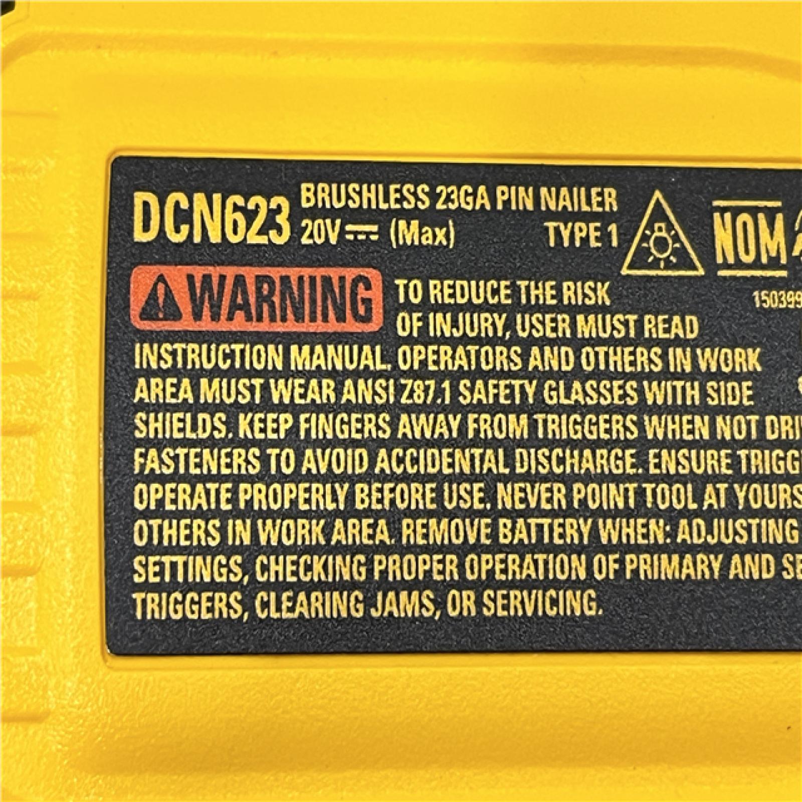 AS-IS DEWALT ATOMIC 20V MAX Lithium Ion Cordless 23 Gauge Pin Nailer Kit
