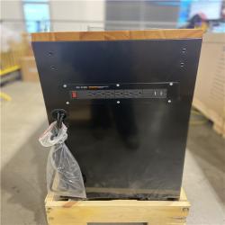 DALLAS LOCATION - Husky 84 in. W x 18 in. D 9-Drawer Mobile Workbench with Wood Top in Gloss Black