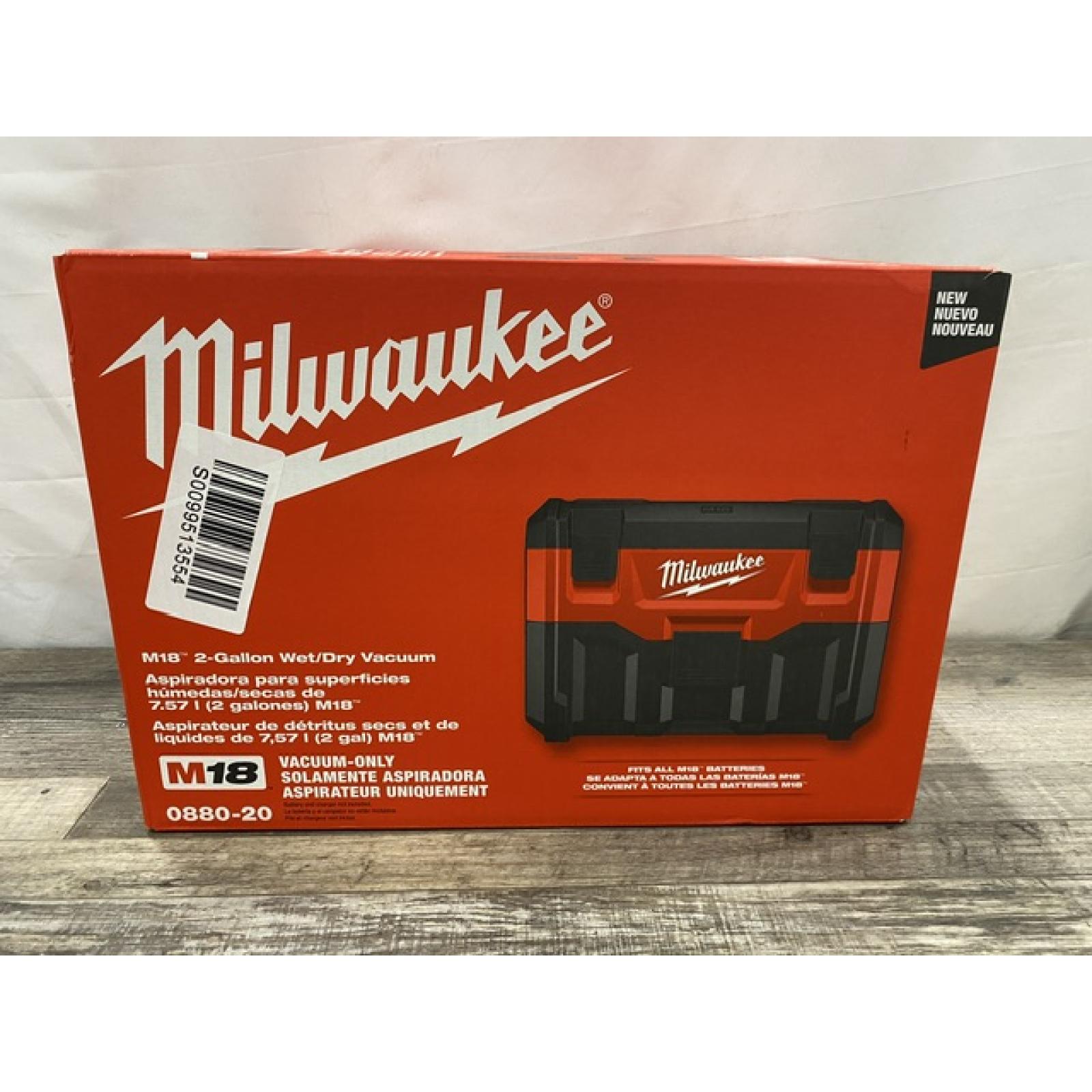 NEW - Milwaukee 18-Volt 2 Gal. Lithium-Ion Cordless Wet/Dry Vacuum (Vacuum-Only)