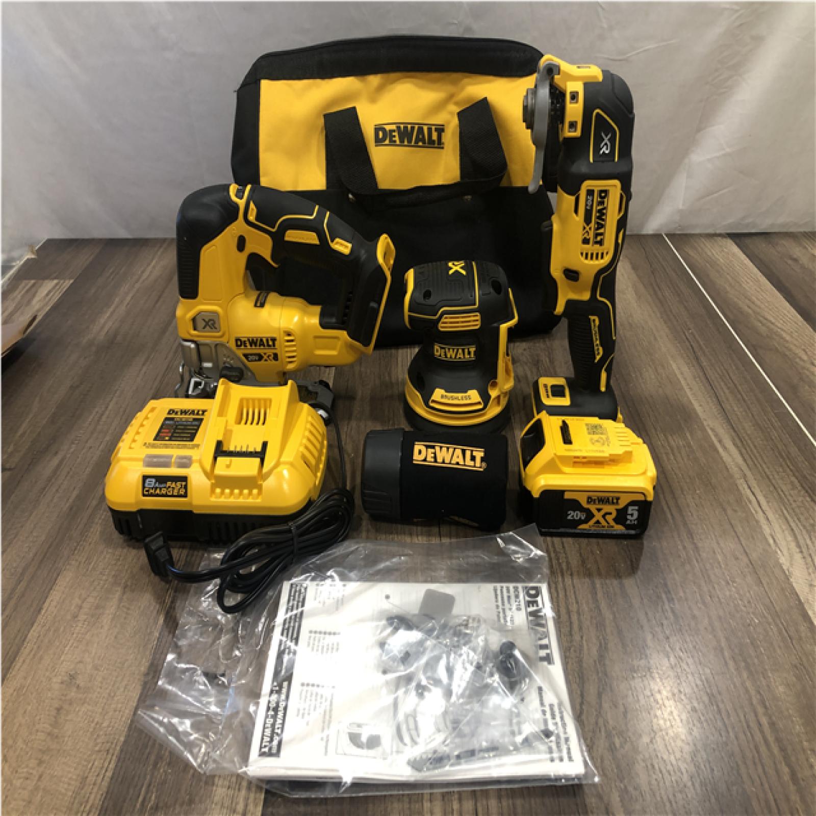 AS-IS DeWALT DCK300P1 20V MAX XR Cordless Industrial Woodworking 3 Tool Combo Kit