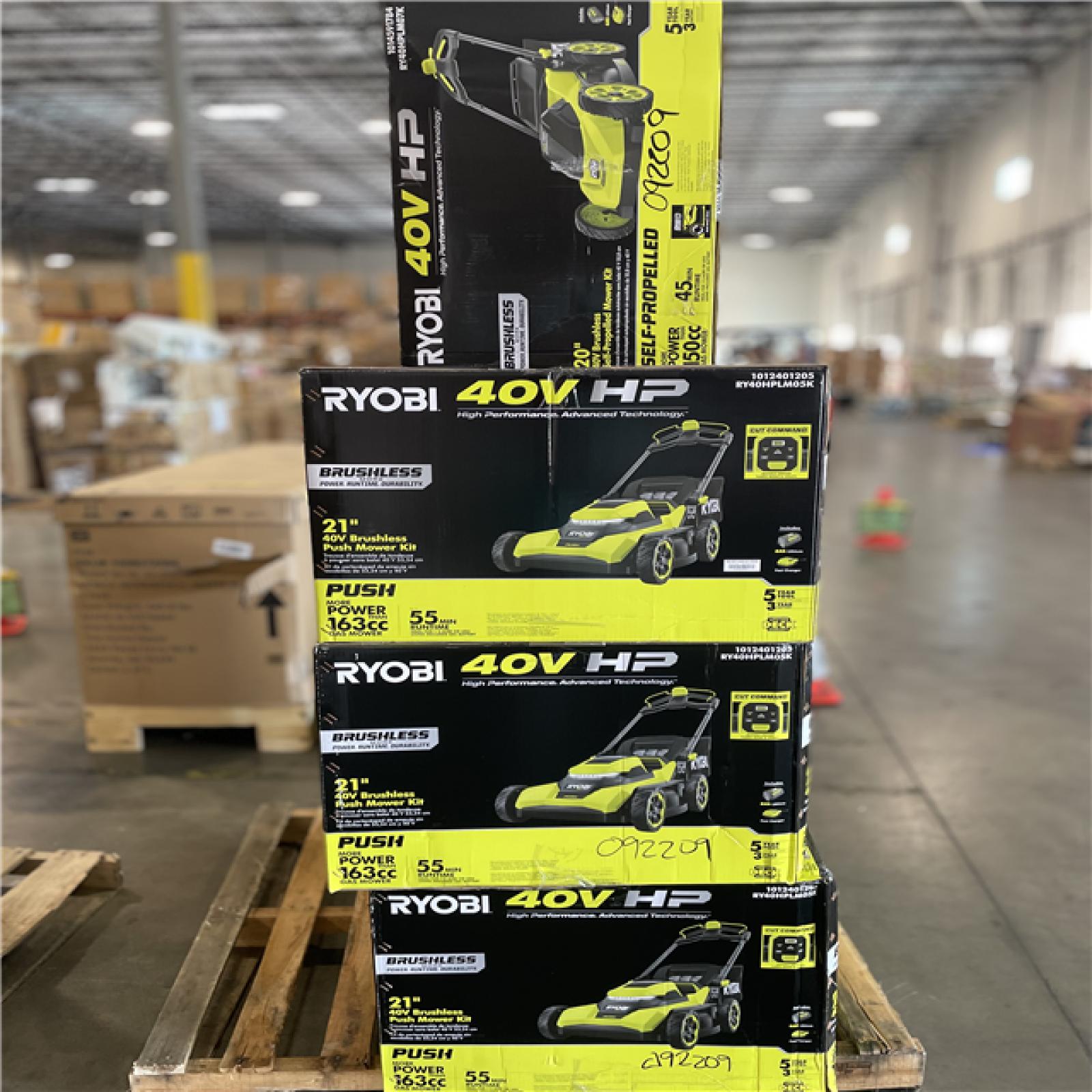 DALLAS LOCATION- AS-IS RYOBI 40V HP Brushless 21 in. Cordless Mower with 8.0 Ah Battery and Charger (4 UNITS)