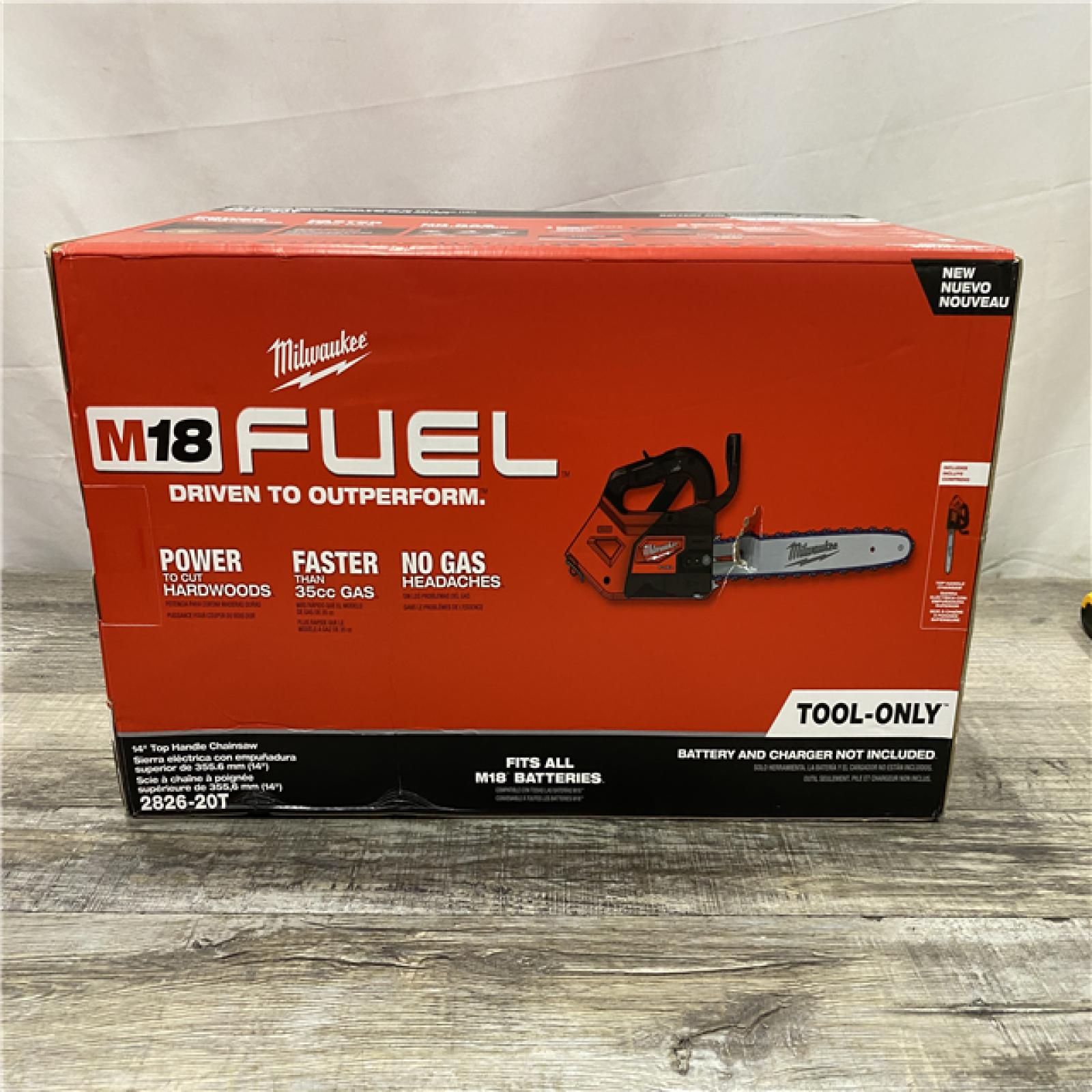 NEW - Milwaukee FUEL 14 in. 18V Lithium-Ion Brushless Cordless Battery Top Handle Chainsaw (Tool Only)