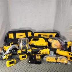 Houston Location - AS-IS DEWALT 20V MAX Cordless 10 Tool Combo Kit with (2) 20V 2.0Ah Batteries, Charger, and Bag - Appears IN NEW Condition