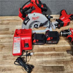 HOUSTON LOCATION - AS - IS Milwaukee 3 Tool Combo Kit W/ (2) Battery & Charger