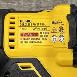 AS-IS DEWALT 20V MAX XR Lithium-Ion Brushless Cordless 3/16 in. Rivet Tool Kit