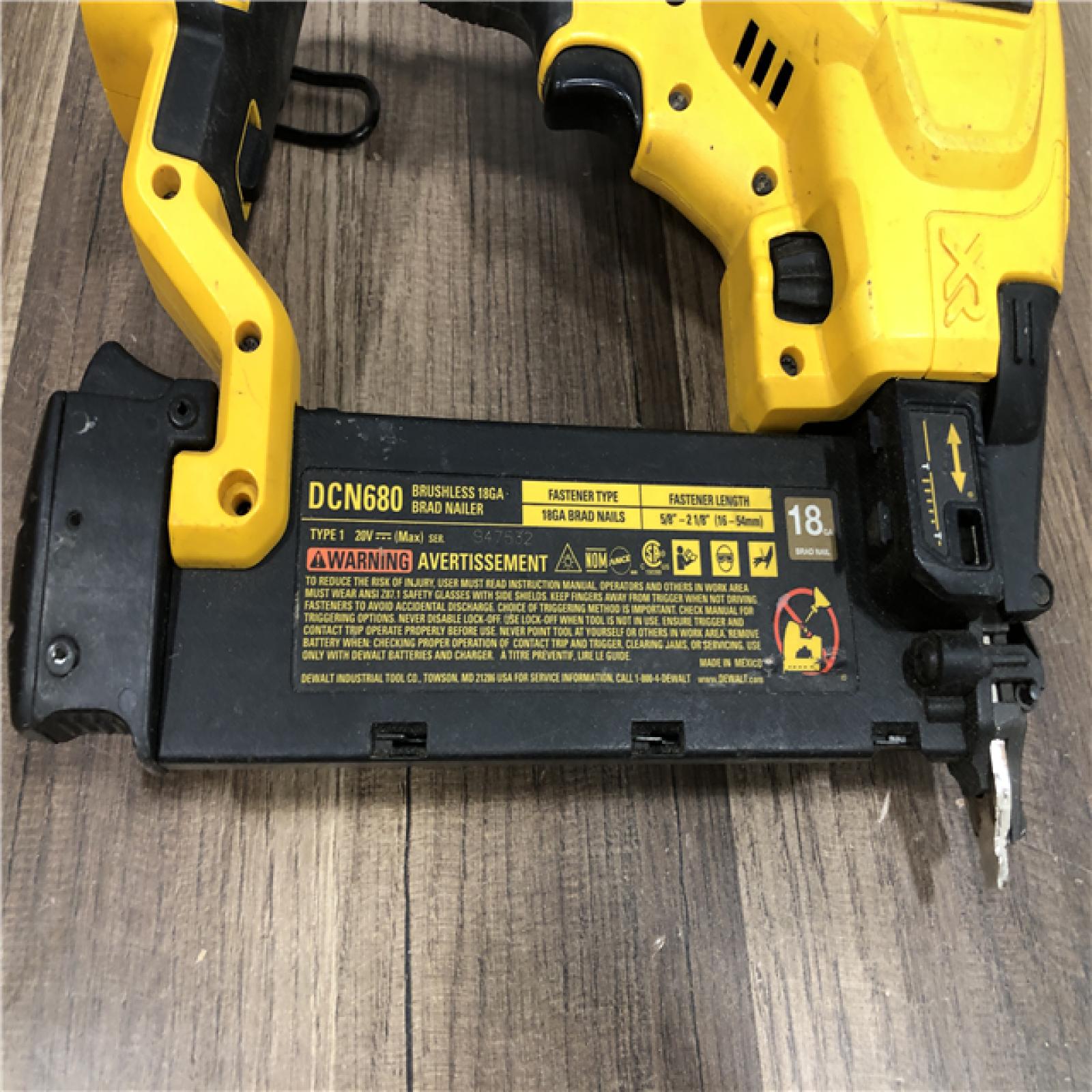 AS-IS DEWALT 20V MAX XR Lithium-Ion Electric Cordless 18-Gauge Brad Nailer (Tool Only)
