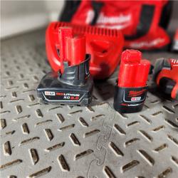 Houston Location - As-IS Milwaukee 3497-22 12V Brushless Hammer Drill and Impact Driver Combo Kit - Appears IN LIKE NEW Condition