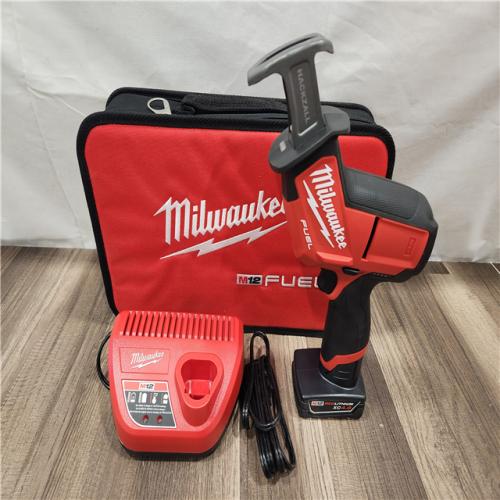 AS-IS- Milwaukee M12 FUEL 12-Volt Lithium-Ion Brushless Cordless HACKZALL Reciprocating Saw Kit W/ Free M12 2.0Ah Compact Battery