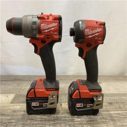 AS-IS Milwaukee FUEL 18V Lithium-Ion Brushless Cordless Hammer Drill and Impact Driver Combo Kit (2-Tool) with 2 Batteries