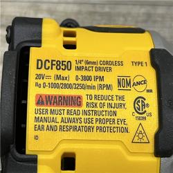 AS-IS DEWALT ATOMIC 20V MAX Lithium-Ion Cordless 1/4 in. Brushless Impact Driver Kit