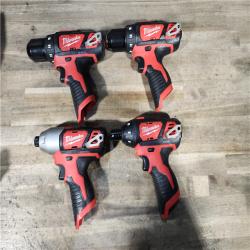 HOUSTON LOCATION - AS-IS MILWAUKEE 4 TOOL COMBO KIT W/ (2) BATTERY & CHARGER