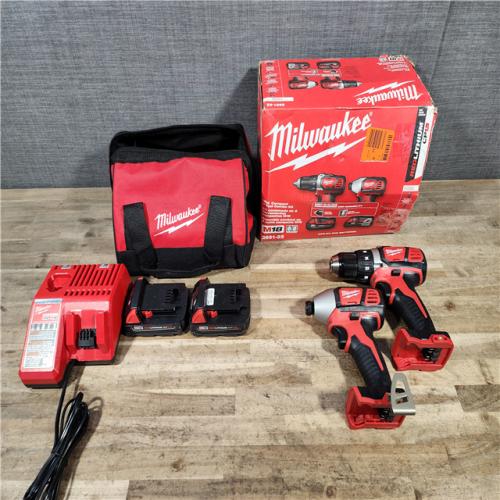 HOUSTON LOCATION - AS-IS Milwaukee M18 18V Lithium-Ion Cordless Drill Driver/Impact Driver Combo Kit