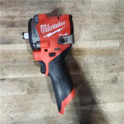 HOUSTON LOCATION - AS-IS (APPEARS LIKE NEW) Milwaukee M12 FUEL Cordless Compact Impact Wrench Kit  Brushless  1/2 Torque  12V