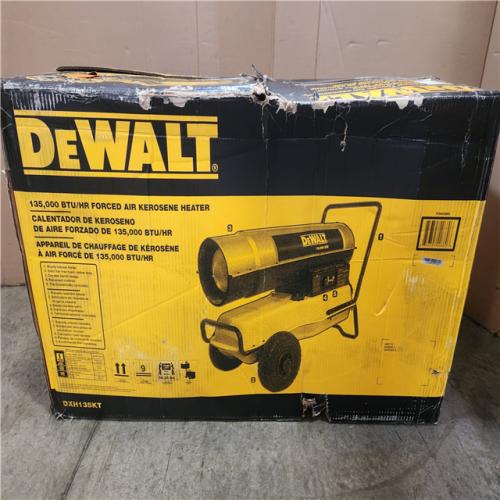 Phoenix NEW DEWALT 135 000 BTU Yellow Forced Air Kerosene Outdoor Space Heater with Multi-Fuel Compatibility