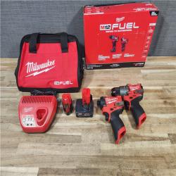 HOUSTON LOCATION - AS - IS Milwaukee FUEL 12-Volt Lithium-Ion Brushless Cordless Hammer Drill and Impact Driver Combo Kit