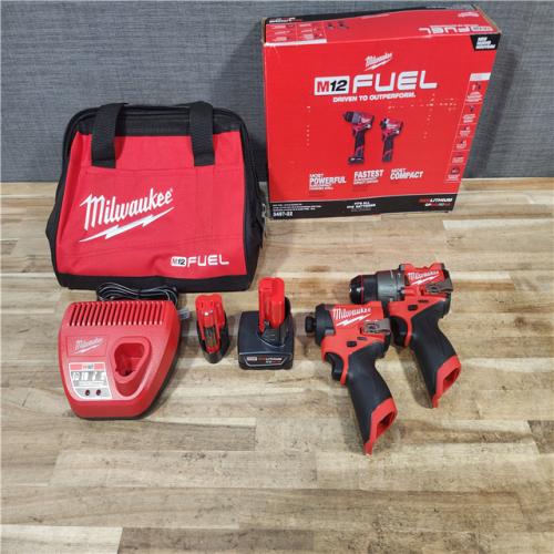 HOUSTON LOCATION - AS - IS Milwaukee FUEL 12-Volt Lithium-Ion Brushless Cordless Hammer Drill and Impact Driver Combo Kit
