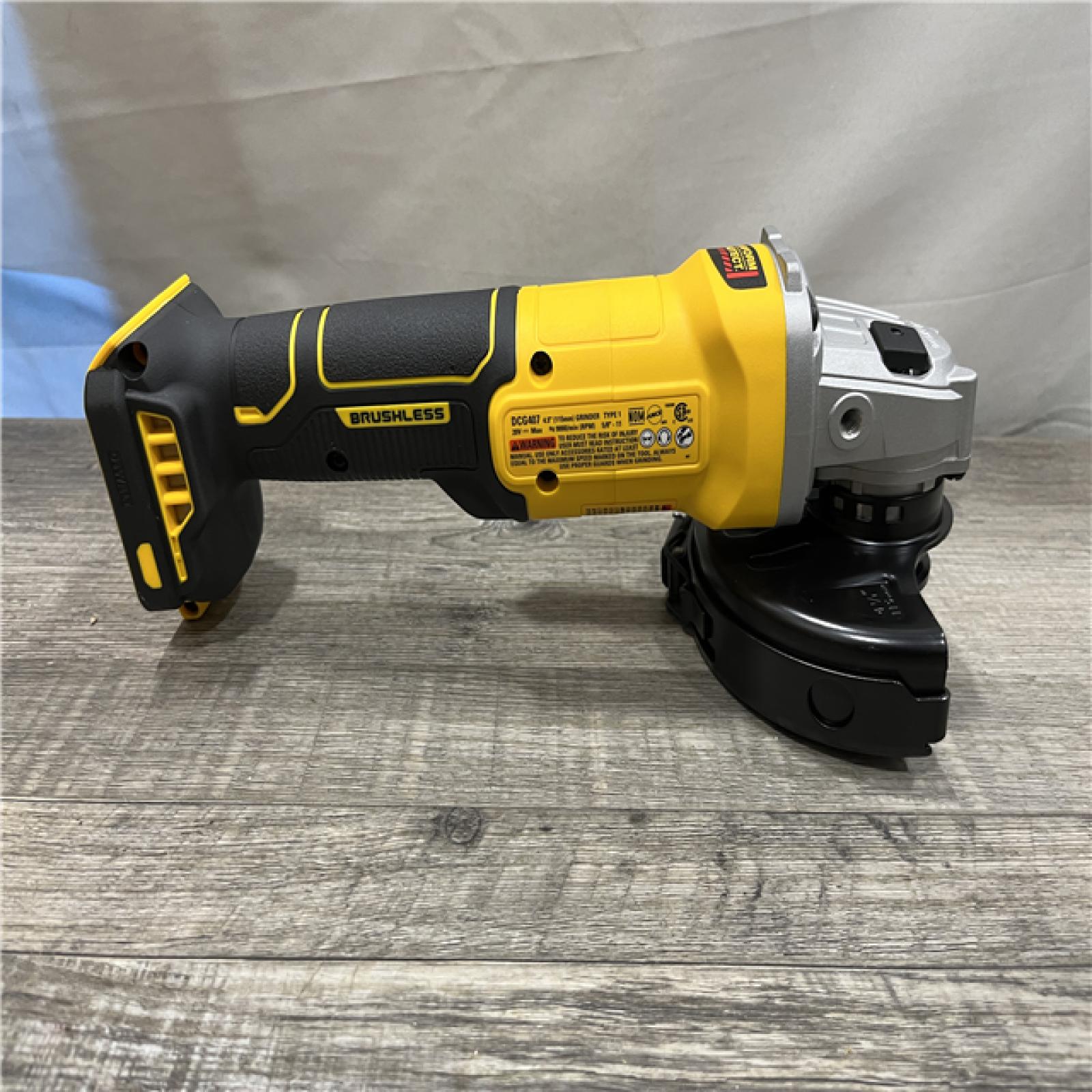 AS-IS DEWALT 20-Volt MAX Cordless Brushless 4-1/2 in. Angle Grinder with Slide Switch (Tool Only)