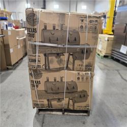 DALLAS LOCATION- Char-Griller Texas Trio 4-Burner Dual Fuel Grill with Smoker in Black PALLET (4 UNITS)