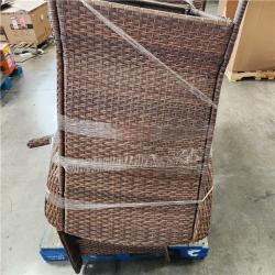 Phoenix AS-IS Hampton Bay Newshire 4-Piece Wicker Patio Conversation Set with Lake Cushions