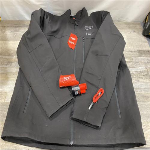 AS-IS Milwaukee Men's 2X-Large 12-Volt Lithium-Ion Cordless Tough Shell Black Heated Jacket Kit