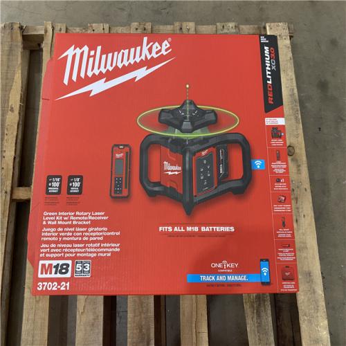 Houston Location - AS-IS Tool Pallet MILWAUKEE GREEN INTERIOR ROTARY LASER
