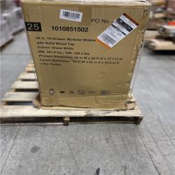 DALLAS LOCATION - Husky Modular Tool Storage 52 in. W White Mobile Workbench Cabinet