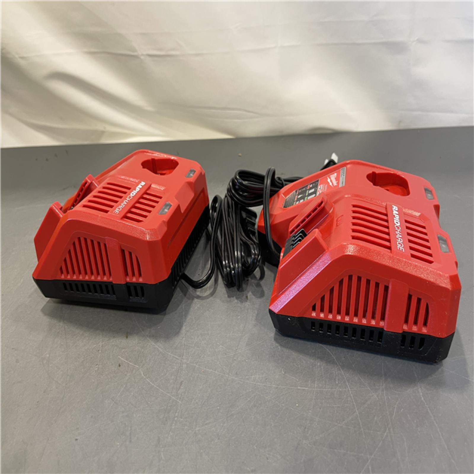 AS-IS - Milwaukee M12 and M18 12-Volt/18-Volt Lithium-Ion Multi-Voltage Rapid Battery Charger (Set of 2)