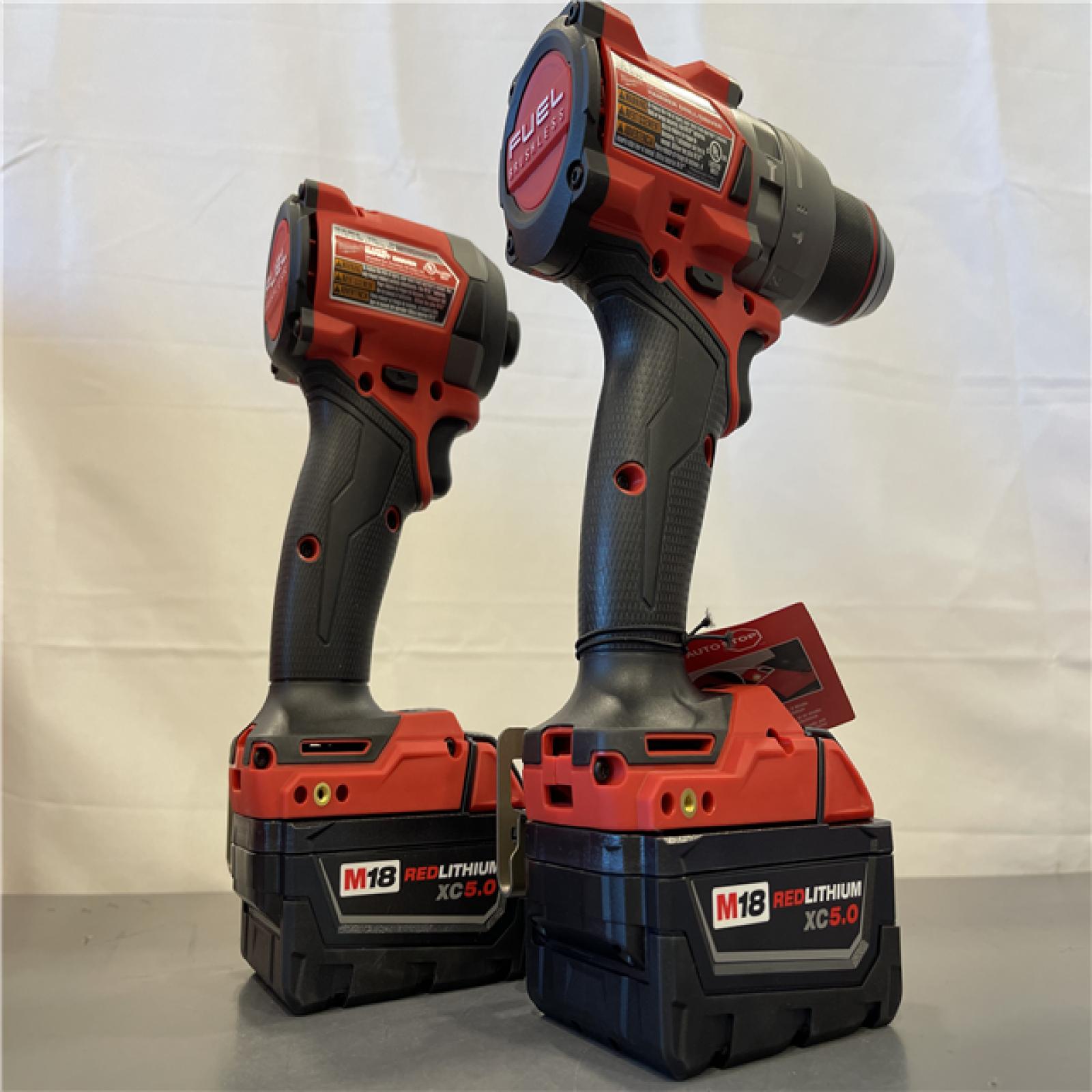 AS-IS - MILWAUKEE FUEL 18V Lithium-Ion Brushless Cordless Hammer Drill and Impact Driver Combo Kit