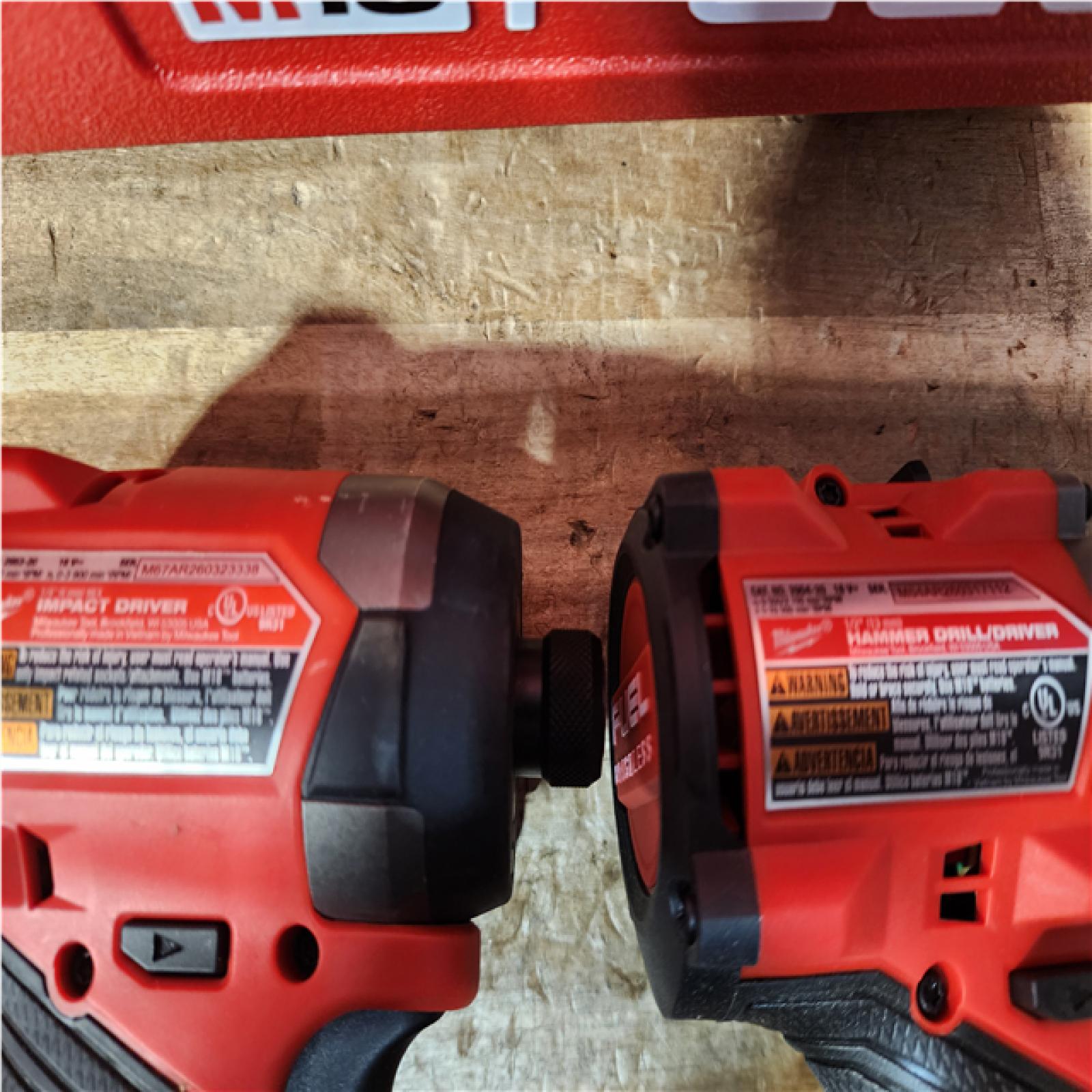 Houston Location AS-IS Milwaukee FUEL 18V Lithium-Ion Brushless Cordless Hammer Drill and Impact Driver Combo Kit
