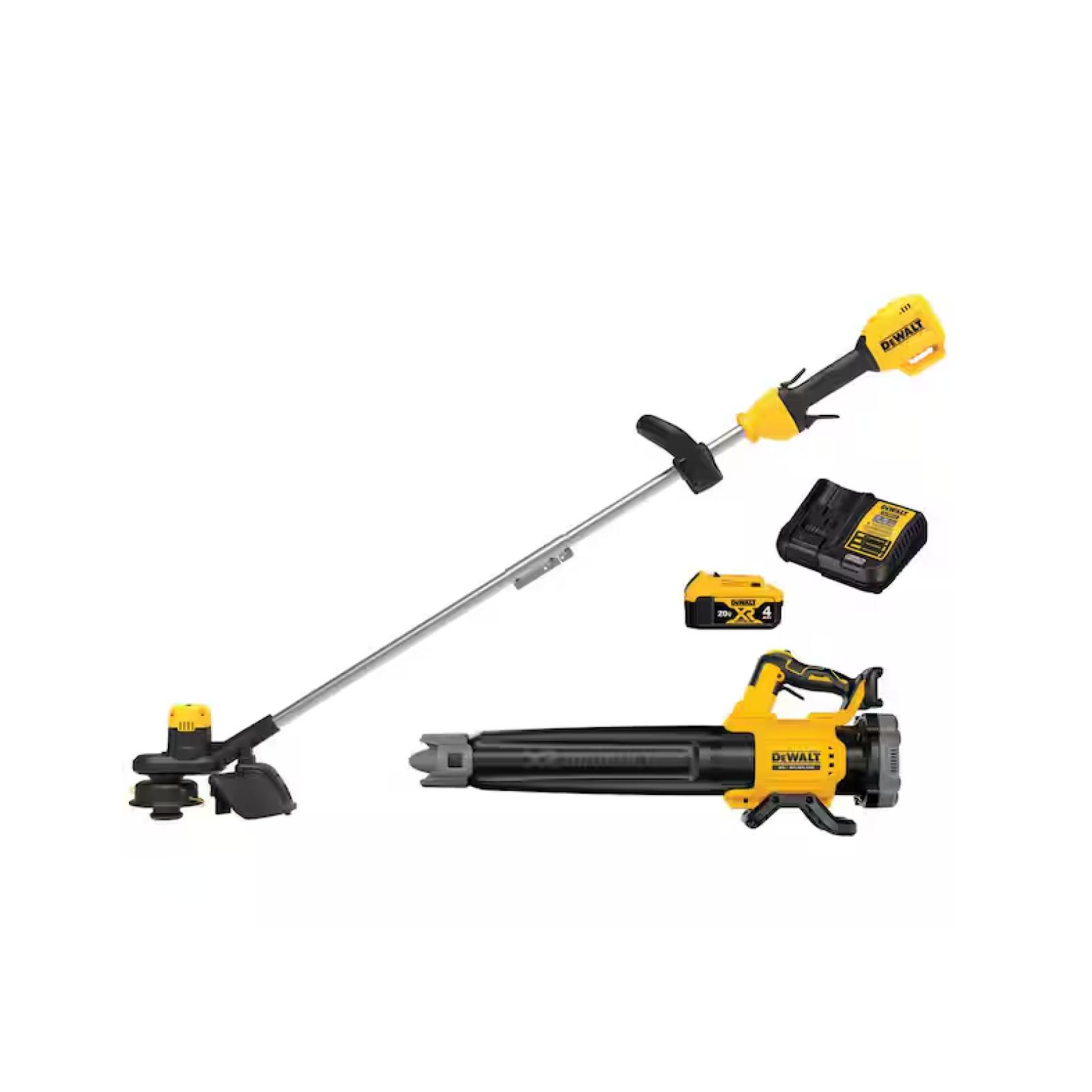 DALLAS LOCATION - NEW!  DEWALT 20V MAX Cordless Lithium-Ion String Trimmer and Blower Combo Kit with (1) 4.0 Ah Battery and Charger PALLET - (5 UNITS)