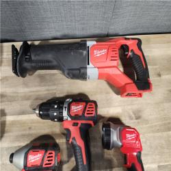 HOUSTON LOCATION - AS-IS (APPEARS LIKE NEW) MILWAUKEE 4 TOOL COMBO KIT W/ (2) BATTERY & CHARGER