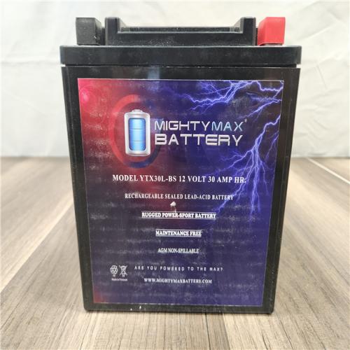AS-IS - MIGHTY MAX BATTERY 12-Volt 30 Ah 385 CCA AGM Sealed Lead Acid (SLA) Powersport Battery