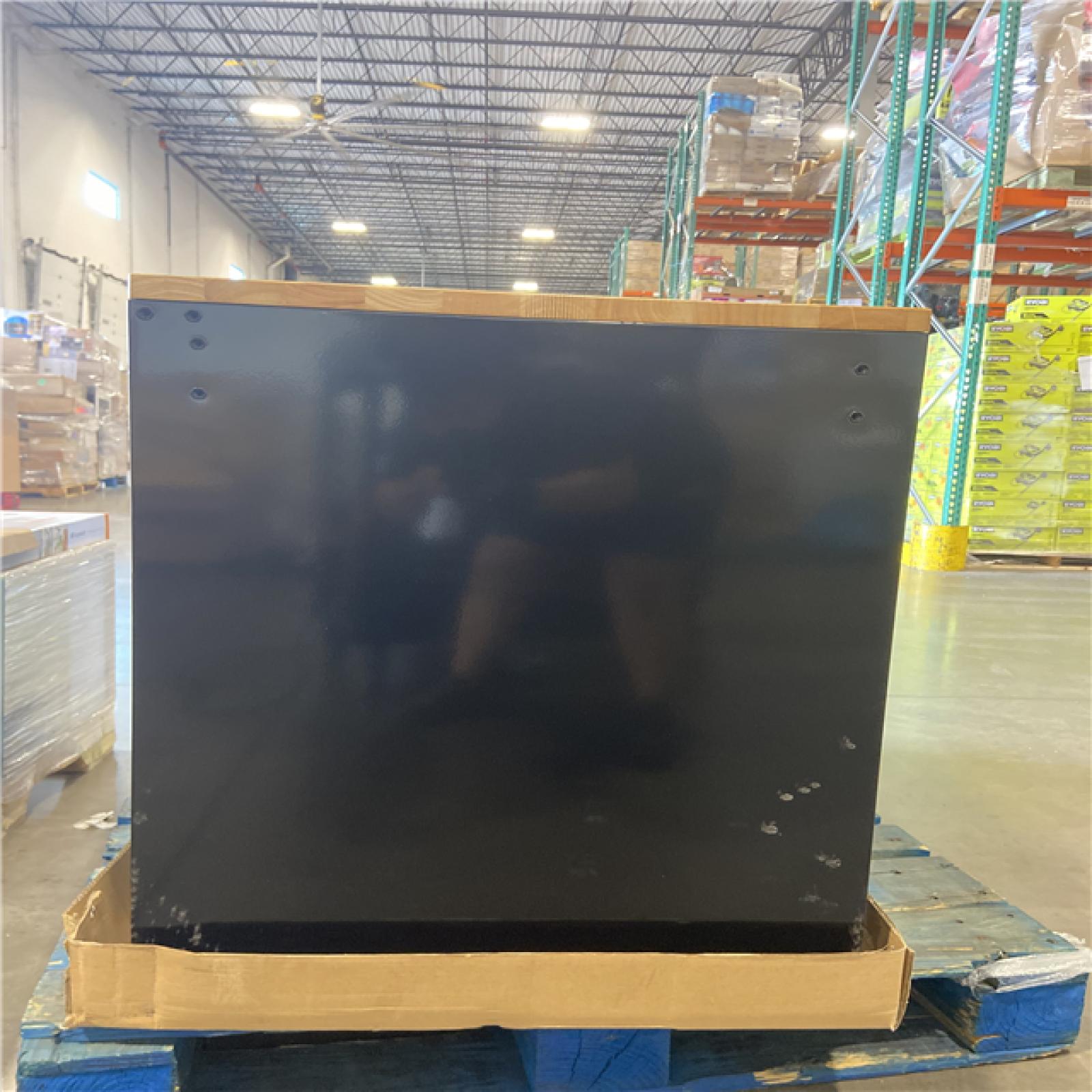 DALLAS LOCATION - Husky 52 in. W x 25 in. D Standard Duty 9-Drawer Mobile Workbench Tool Chest with Solid Wood Top in Gloss Black