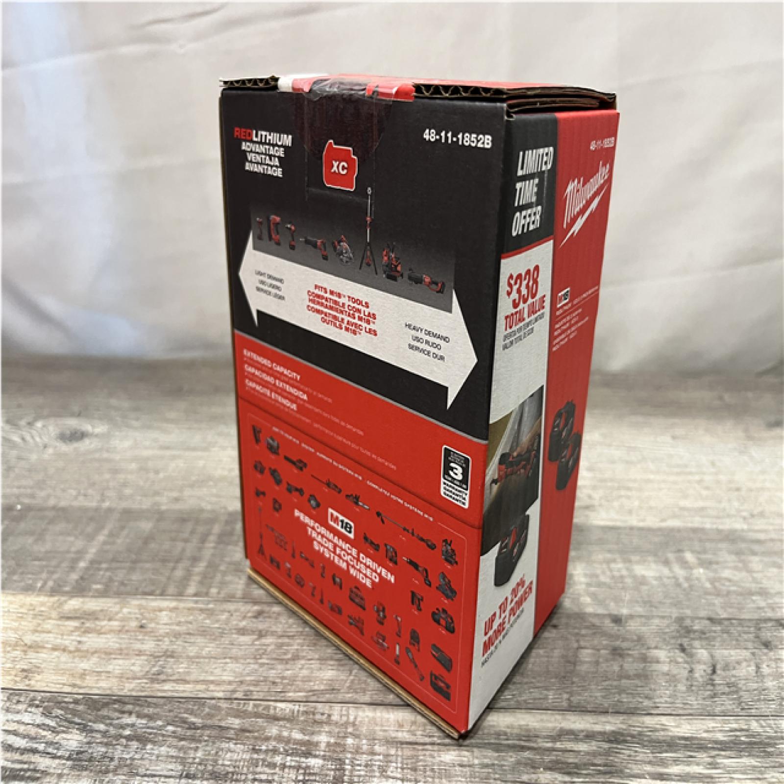 NEW - Milwaukee 18-Volt Lithium-Ion XC Extended Capacity 5.0 Ah Battery Pack (2-Pack)