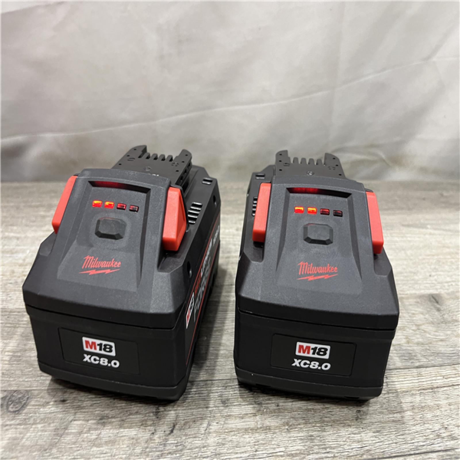 AS-IS Milwaukee 18-Volt Lithium-Ion REDLITHIUM FORGE Starter Kit with (2) 8. 0Ah Battery and Rapid Charger